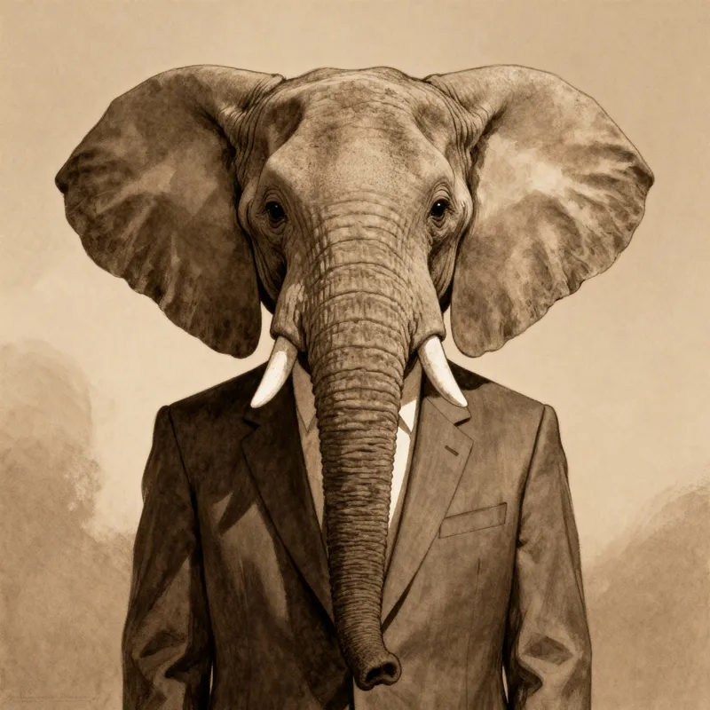 Paul S. Filiatrault with an Elephant Head