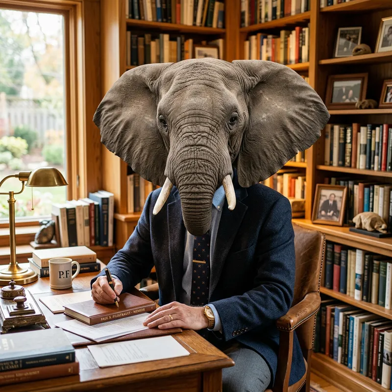 Paul S. Filiatrault with an Elephant Head