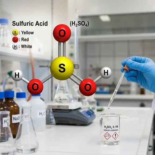 Sulfuric Acid Molecule Structure: Detailed 3D Representation