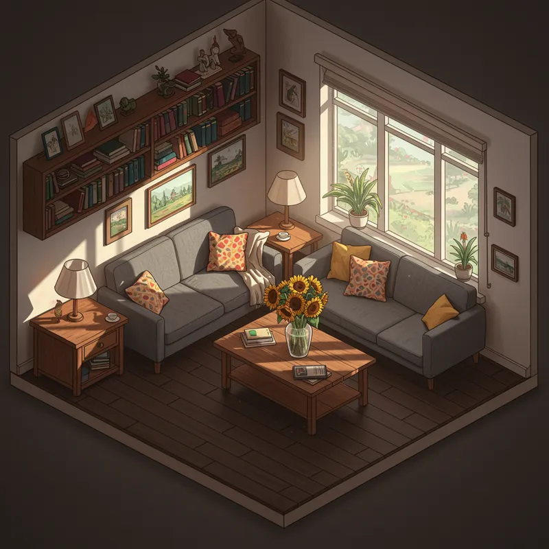 Isometric Room Perspective Design