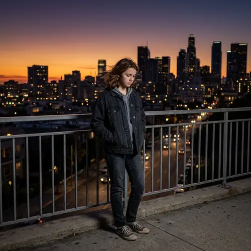 Melancholic Girl in Urban Twilight | Deep Emotions Captured