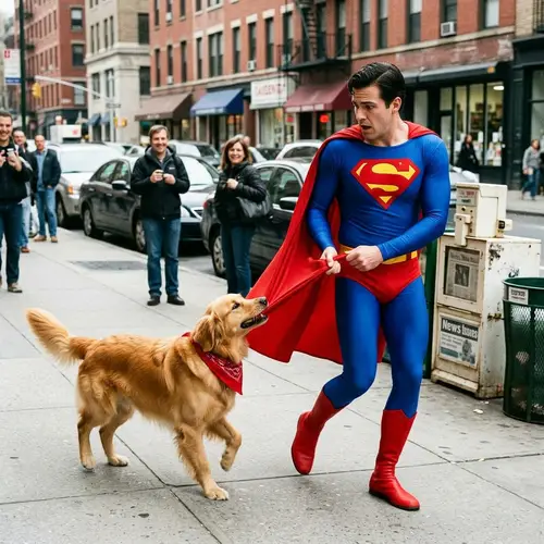 Superman vs Dog: A Fun Showdown
