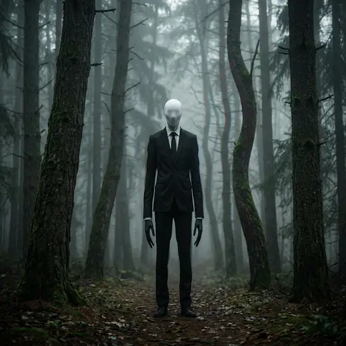 Eslenderman: Tall, Thin, Faceless Figure in Dark Suit