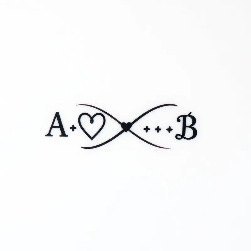 Infinity Tattoo Design with Hearts A & B