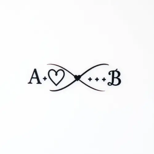 Infinity Tattoo Design with Hearts A & B