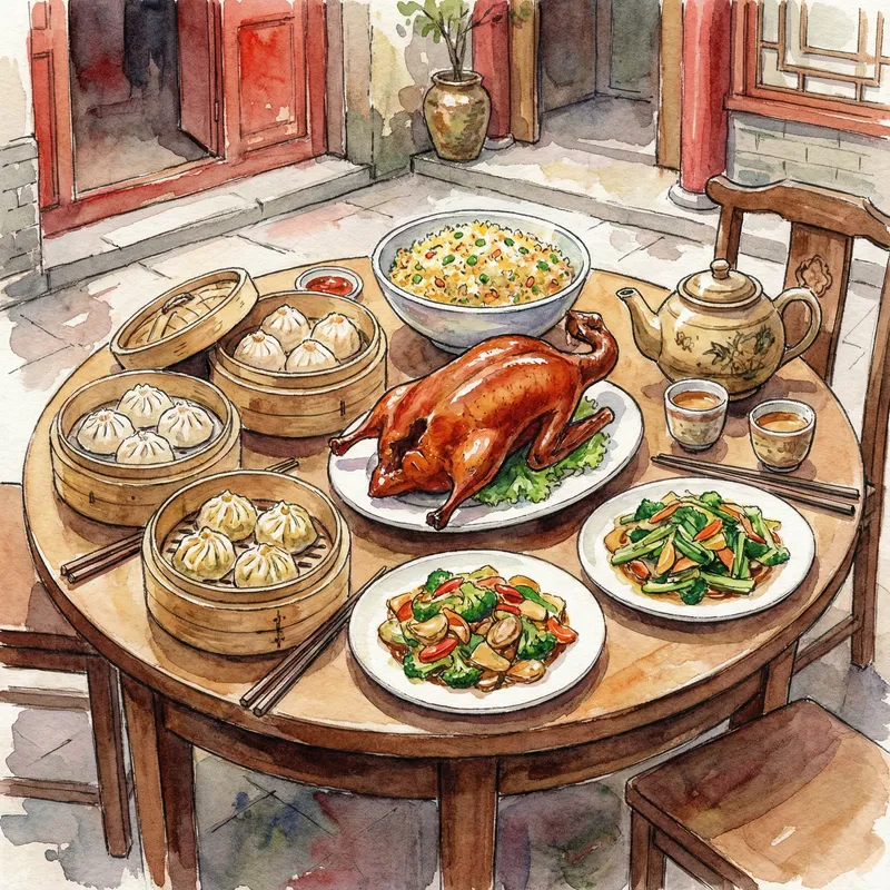 Traditional Chinese Cuisine: A Watercolor Journey