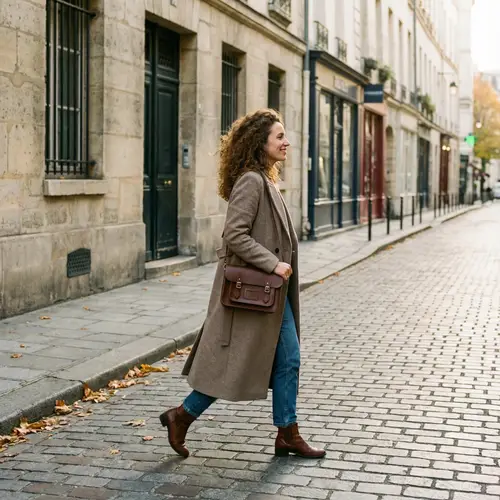 Full Body Walking Profile of a Woman