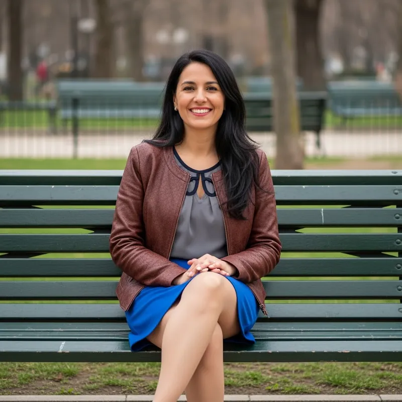 Relaxed Woman Enjoying Park Bench Serenity Relaxed Woman Enjoying Park Bench Serenity