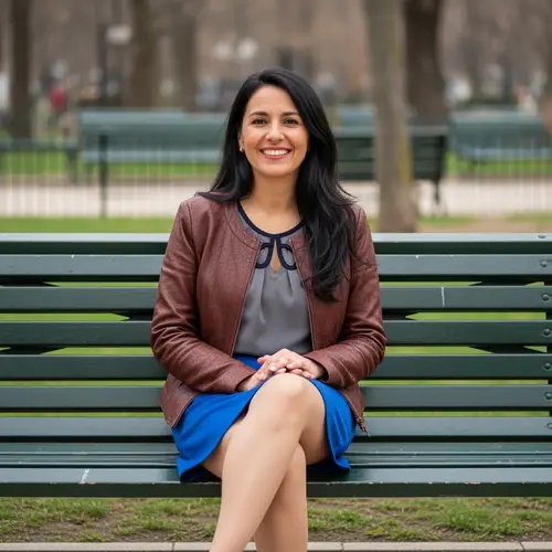 Relaxed Woman Enjoying Park Bench Serenity