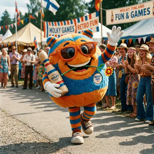 Dynamic Retro Mascot with Sunny Vibes