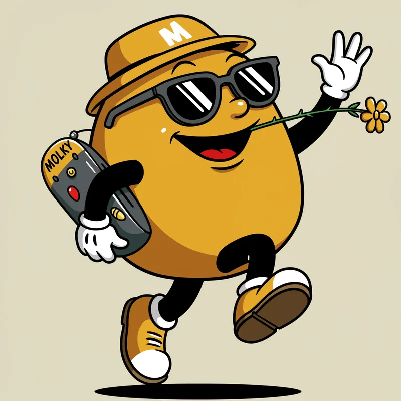 Dynamic Retro Mascot with Sunny Vibes
