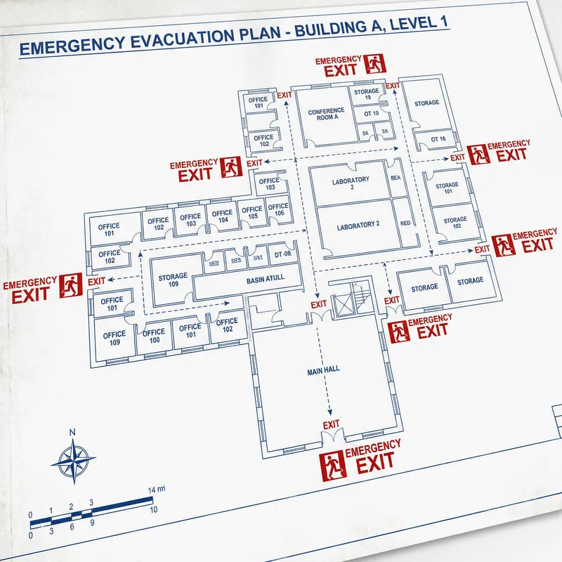 Detailed Floor Mapping with Emergency Exits