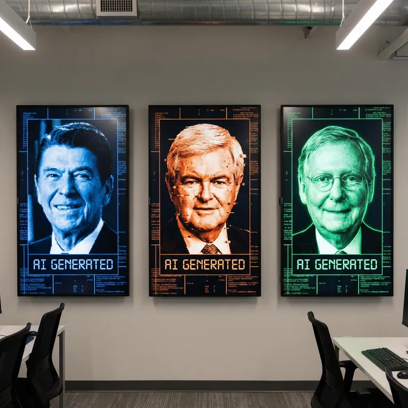 AI Head Shots: Reagan, Gingrich & McConnell Montage