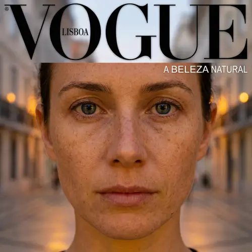 Extreme Facial Detail of Woman in Lisbon's Historic District