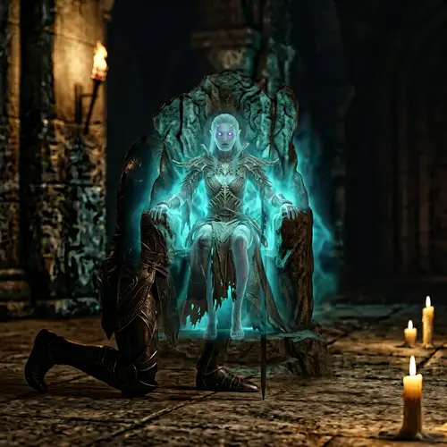 Elven Knight and Undead Queen: A Dark Fantasy Tale