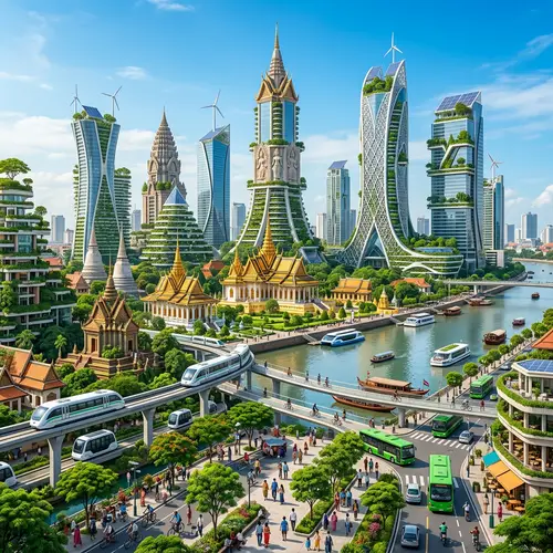 Futuristic Phnom Penh 2050: Blending Tradition and Technology