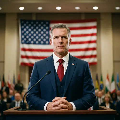 Politically Significant Figure in 2025 | United States Flag Imagery