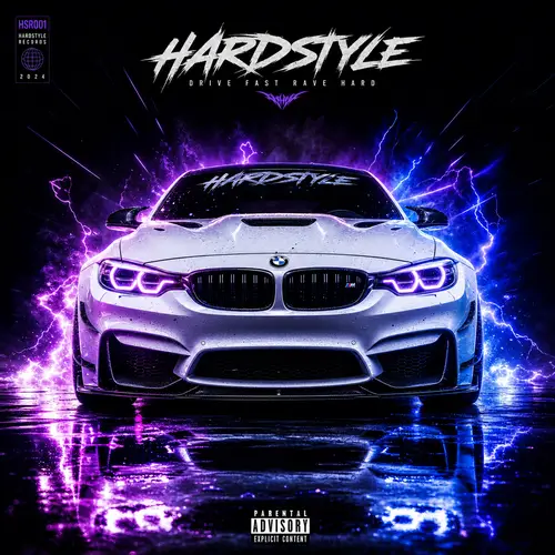 Powerful Hardstyle Music Album Cover Design