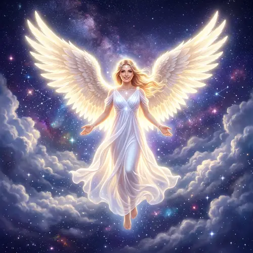 Ethereal Angel with Glowing Wings
