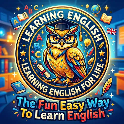 Modern Golden Owl Learning English For Life Logo