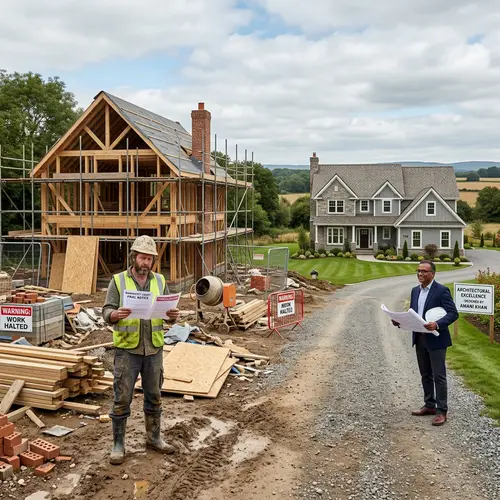 Detailed Image of Unfinished House & Completed Masterpiece