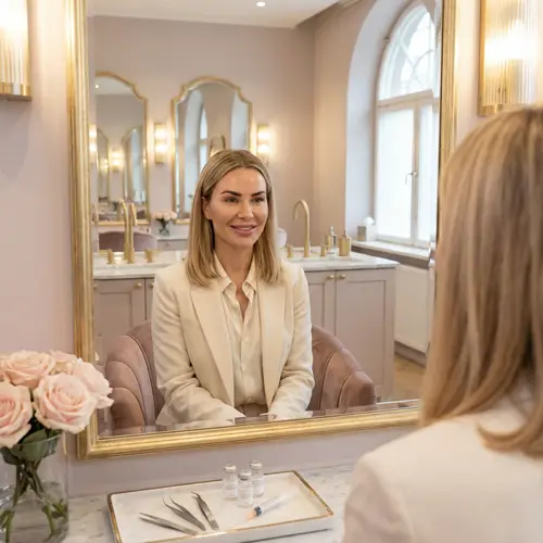 Elegant Beauty Salon Experience: Eyebrow Shaping & Lip Fillers