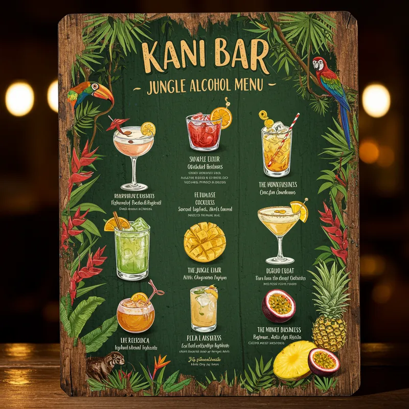 Kani Bar Jungle Alcohol Menu
