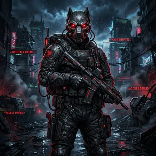 Menacing Cyberpunk Soldier Digital Art for CS2 Profile