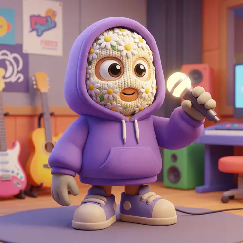 Pixar-Style Music Mascot Character Design