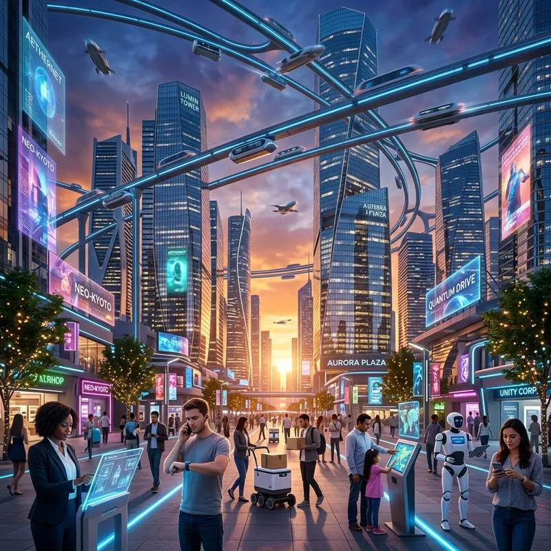 Futuristic Cityscape with Advanced Technology