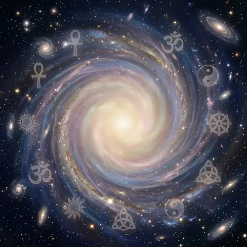 Divine Presence in Cosmic Swirl | Spiritual God Concept