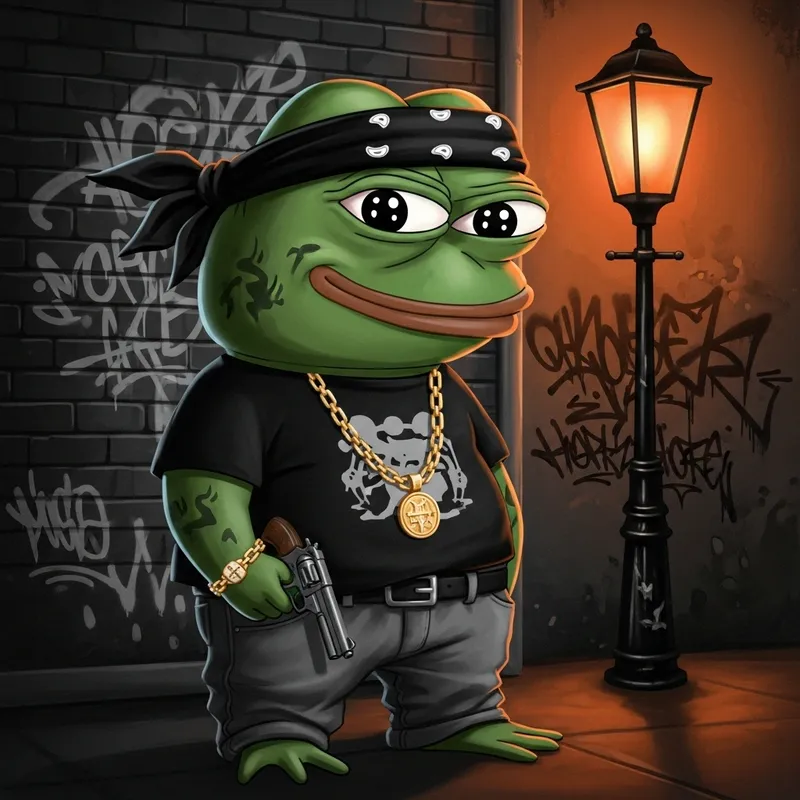 Pepe the Hood Gangster Style Art