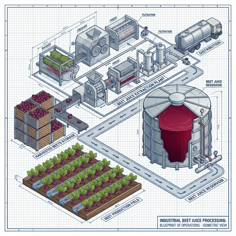 3D Map of Beet Production and Juice Extraction