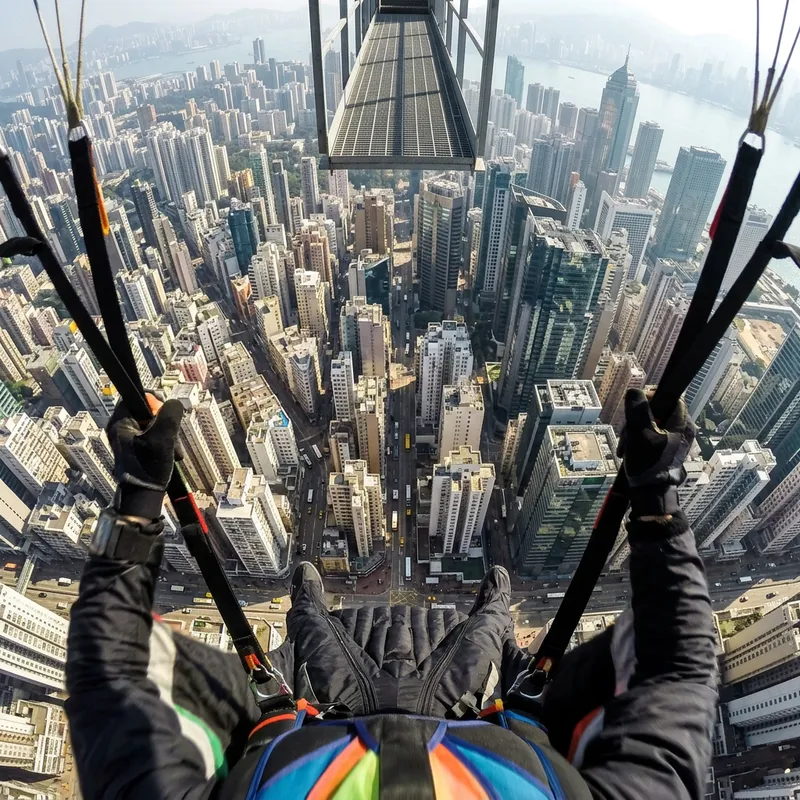 Extreme Base Jumping View | 100000-Floor Leap