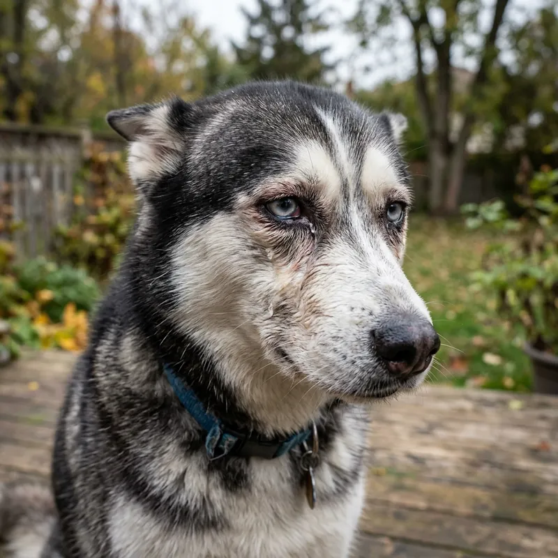 Siberian Husky Crying: Emotional Tears Overflowing