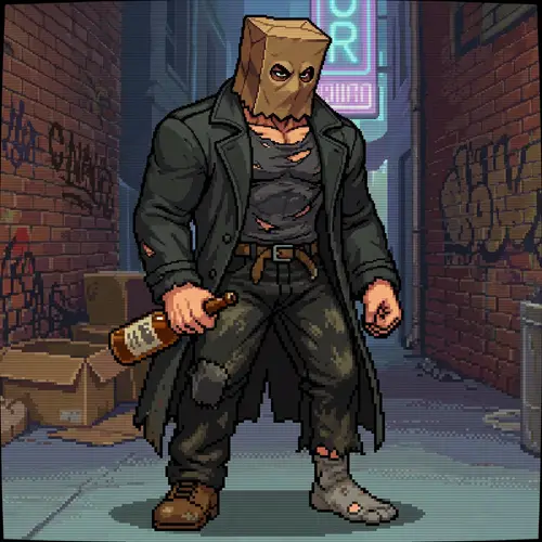 CPS3 Style Gaming Character with Trench Coat