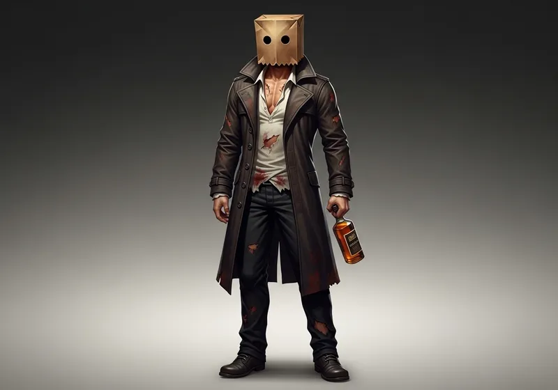 CPS3 Style Gaming Character with Trench Coat CPS3 Style Gaming Character with Trench Coat