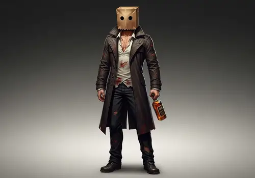 CPS3 Style Gaming Character with Trench Coat