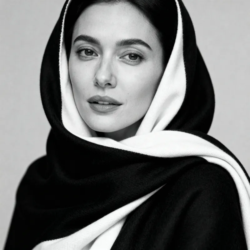 Black and White Poncho Pattern for Women