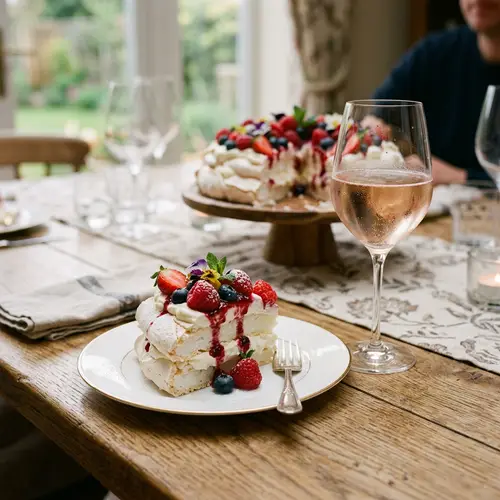 Wine Glass with Meringue Cake Delight