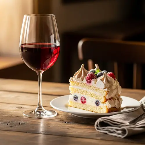 Wine Glass with Meringue Cake Delight