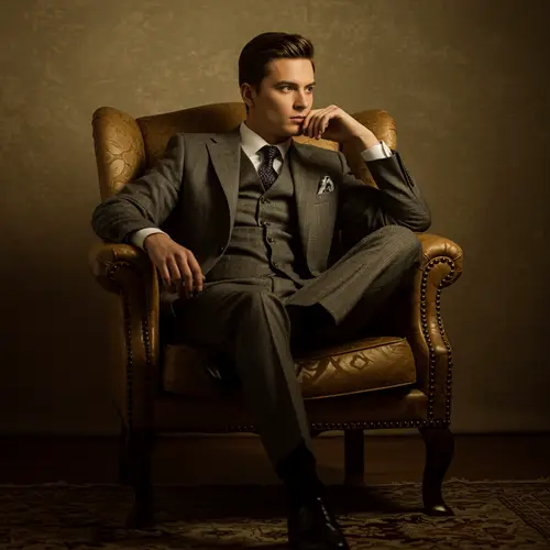 Timeless Elegance: A Model in Tailored Suit