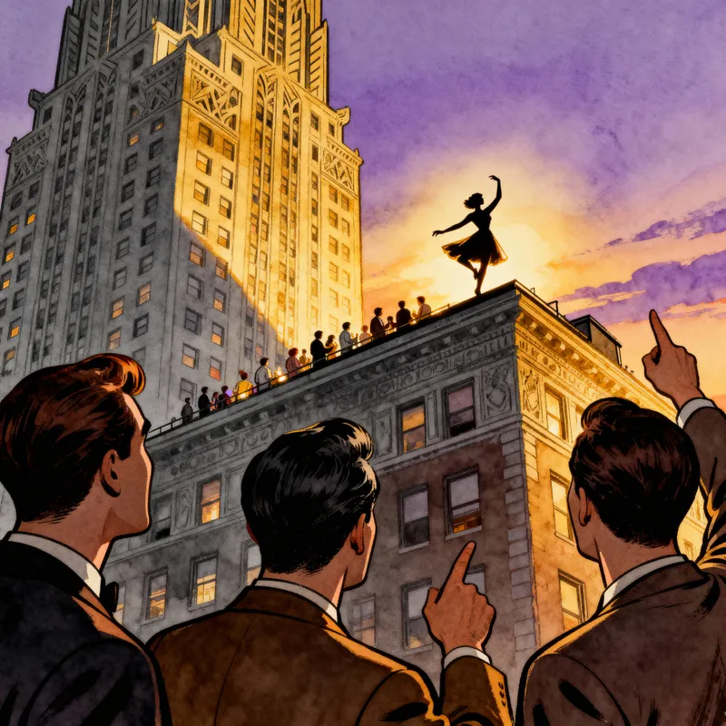 Joyful Rooftop Celebration in Art Deco NYC