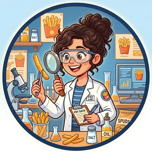 Animated French Fry Researcher Icon