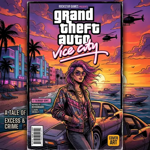 GTA Vice City Inspired Art in Borderlands Style