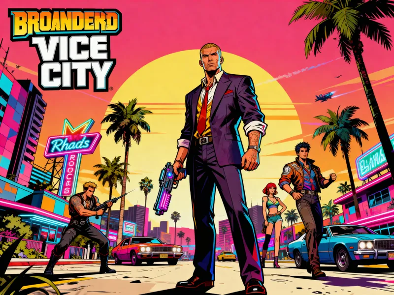 GTA Vice City Inspired Art in Borderlands Style