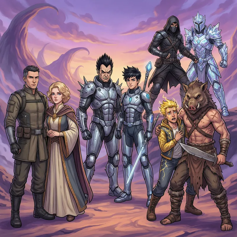 Levi, Armin, Vegeta, Trunks, Zenitzu, Inosuke - Epic Warrior Gathering