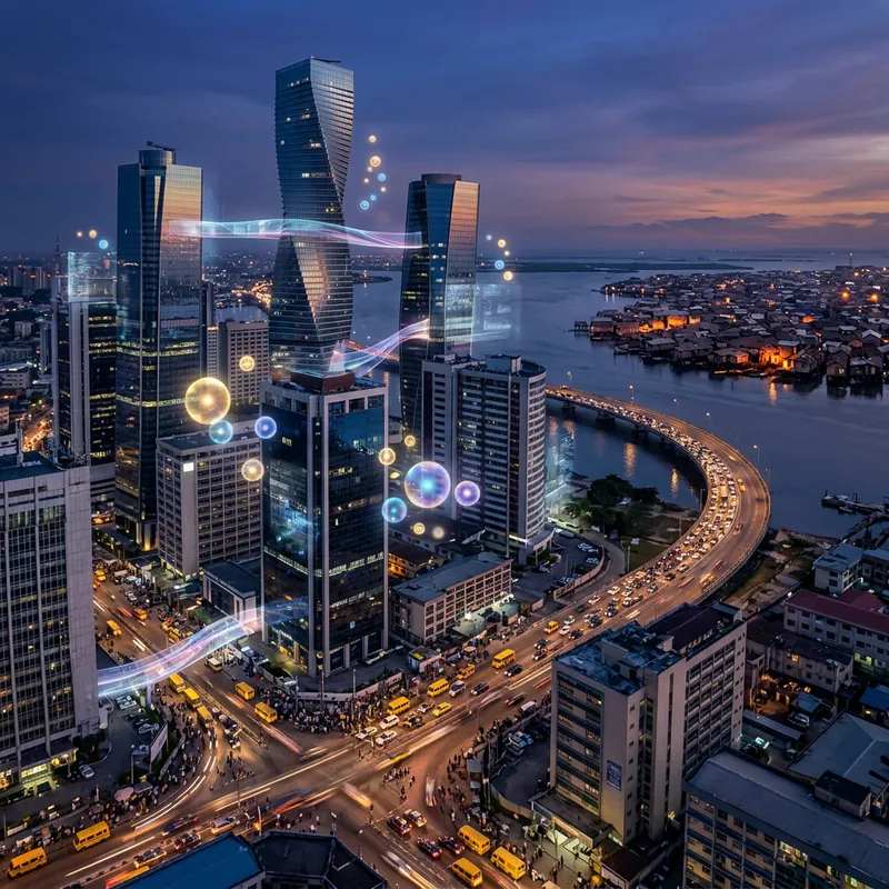Surreal Urban Landscape of Lagos: Skyscrapers & Struggles