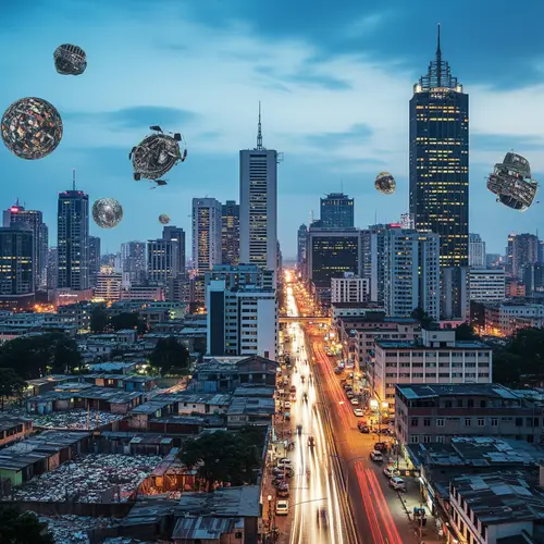 Surreal Urban Landscape of Lagos: Skyscrapers & Struggles