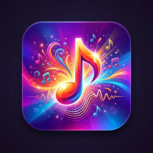 Dhamaka Music App Icon Design - Vibrant & Modern